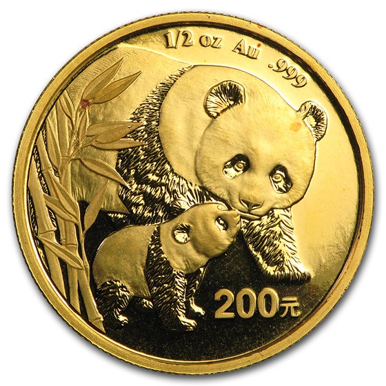 China 1/2 oz Gold Panda BU (Random Year, Not Sealed) China 1/2 oz Gold Panda BU (Random Year, Not Sealed)